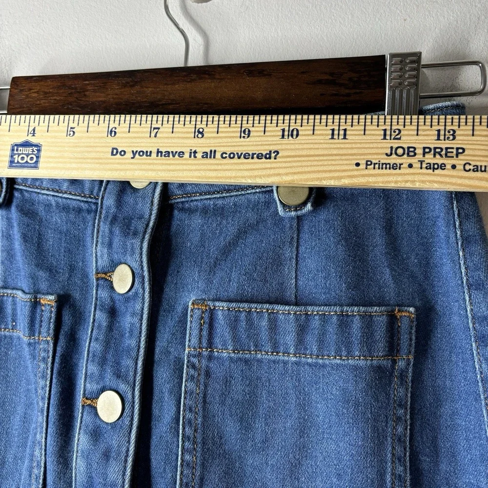 Ann Taylor LOFT Denim Skirt Women 0 Blue 100% Preppy Back Pockets Casual Western